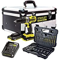 STANLEY FATMAX FMCK625D2F-QW - Taladro percutor 18V- 27.200 ipm- con 2 baterías de litio 2Ah- set de 50 acc y maletín de…